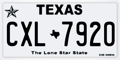 TX license plate CXL7920