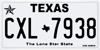 TX license plate CXL7938