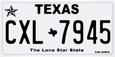 TX license plate CXL7945