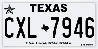TX license plate CXL7946