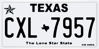 TX license plate CXL7957