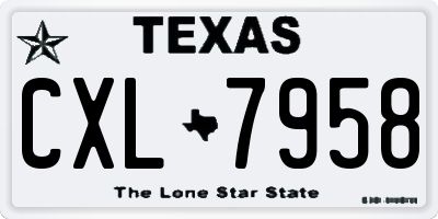 TX license plate CXL7958