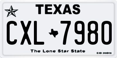TX license plate CXL7980