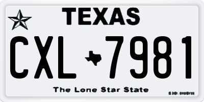 TX license plate CXL7981