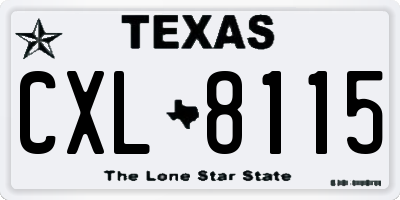 TX license plate CXL8115