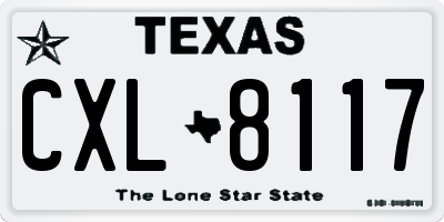 TX license plate CXL8117