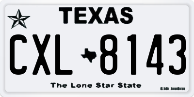TX license plate CXL8143