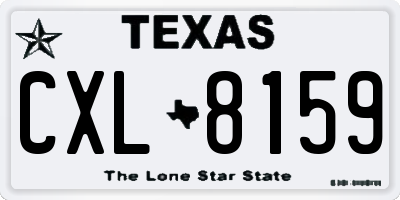 TX license plate CXL8159