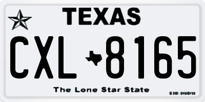 TX license plate CXL8165