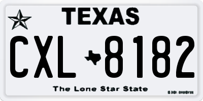 TX license plate CXL8182