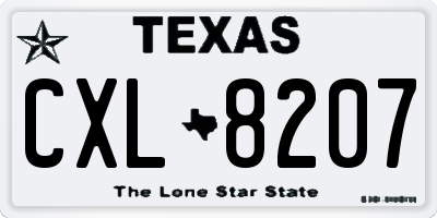 TX license plate CXL8207
