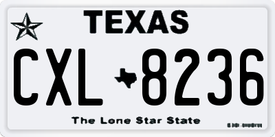 TX license plate CXL8236