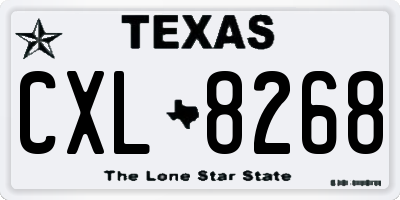 TX license plate CXL8268