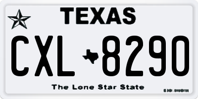 TX license plate CXL8290