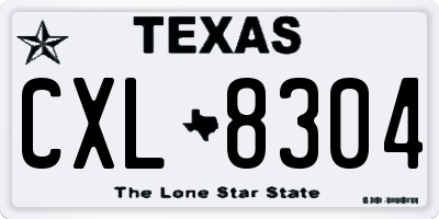 TX license plate CXL8304