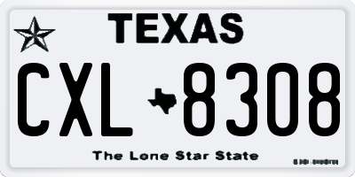 TX license plate CXL8308