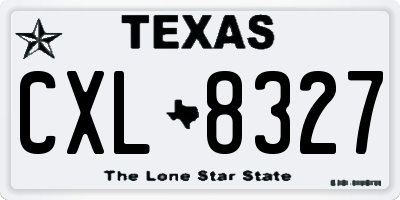 TX license plate CXL8327
