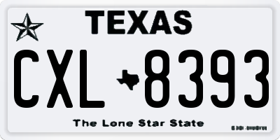 TX license plate CXL8393
