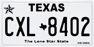 TX license plate CXL8402