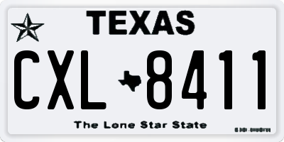 TX license plate CXL8411