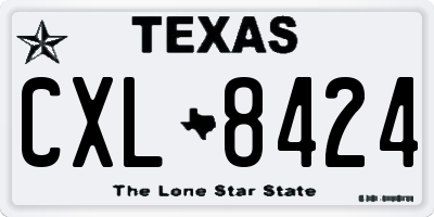 TX license plate CXL8424