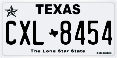 TX license plate CXL8454