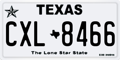 TX license plate CXL8466