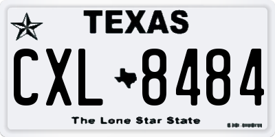 TX license plate CXL8484