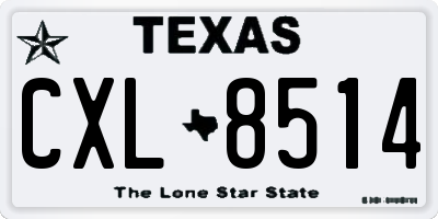 TX license plate CXL8514