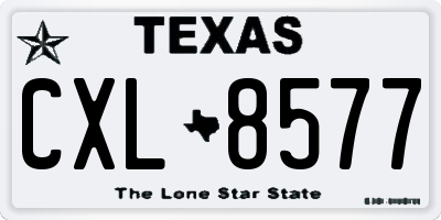 TX license plate CXL8577