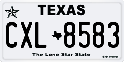 TX license plate CXL8583