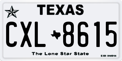 TX license plate CXL8615