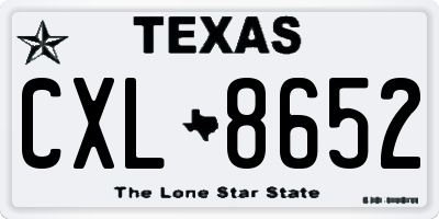 TX license plate CXL8652