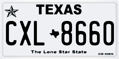TX license plate CXL8660