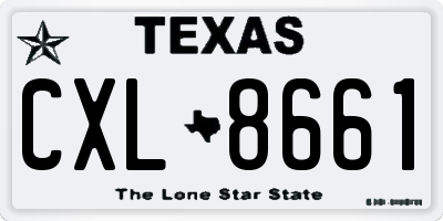 TX license plate CXL8661