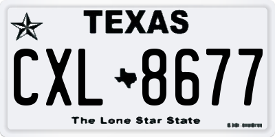 TX license plate CXL8677