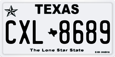 TX license plate CXL8689