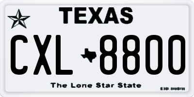 TX license plate CXL8800