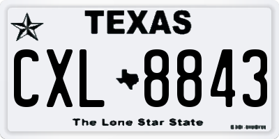 TX license plate CXL8843