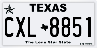 TX license plate CXL8851