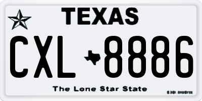 TX license plate CXL8886