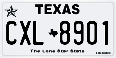 TX license plate CXL8901