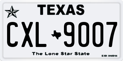TX license plate CXL9007