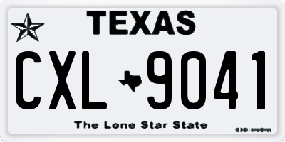 TX license plate CXL9041
