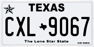 TX license plate CXL9067
