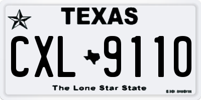 TX license plate CXL9110