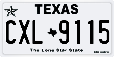 TX license plate CXL9115