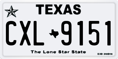 TX license plate CXL9151