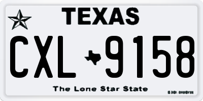 TX license plate CXL9158