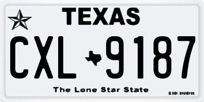 TX license plate CXL9187